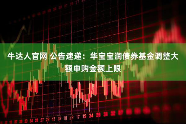 牛达人官网 公告速递：华宝宝润债券基金调整大额申购金额上限
