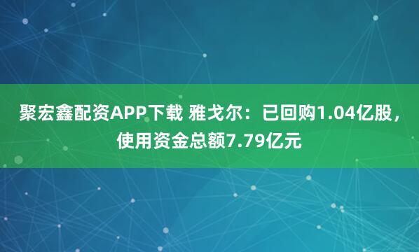 聚宏鑫配资APP下载 雅戈尔：已回购1.04亿股，使用资金总额7.79亿元